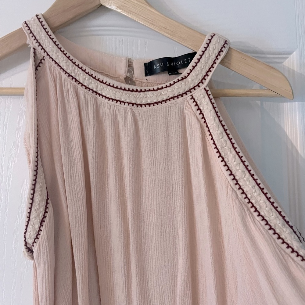 Ash & Violet Lace Cold Shoulder Pink Top Small - Picture 6 of 9